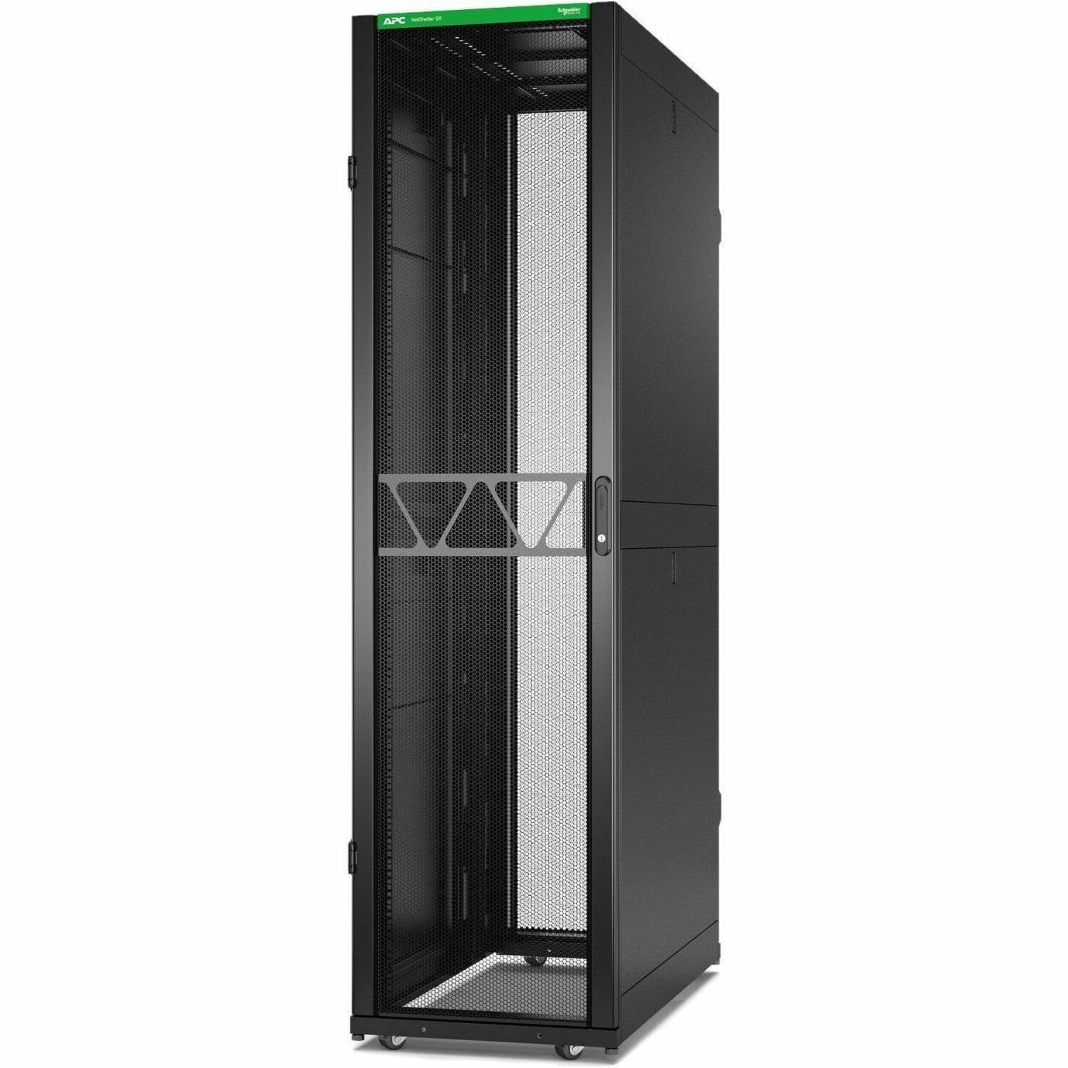 APC by Schneider Electric NetShelter SX 48U Enclosed Cabinet Rack Cabinet for Server, Equipment, Networking, Data Center - 482.60 mm Rack Width x 1048 mm Rack Depth - Black - TAA Compliant