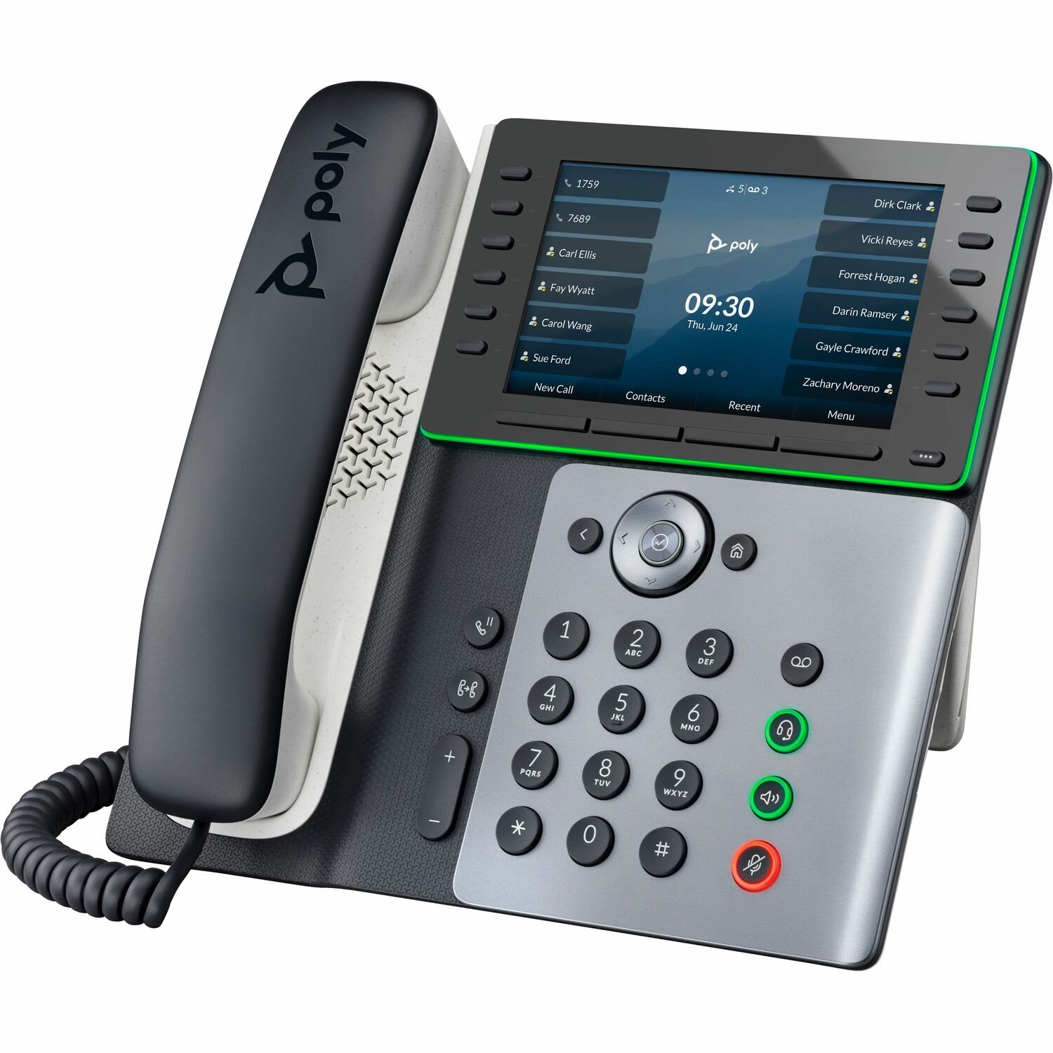 Poly Edge E500 IP Phone - Corded - Corded - Desktop, Wall Mountable - Black