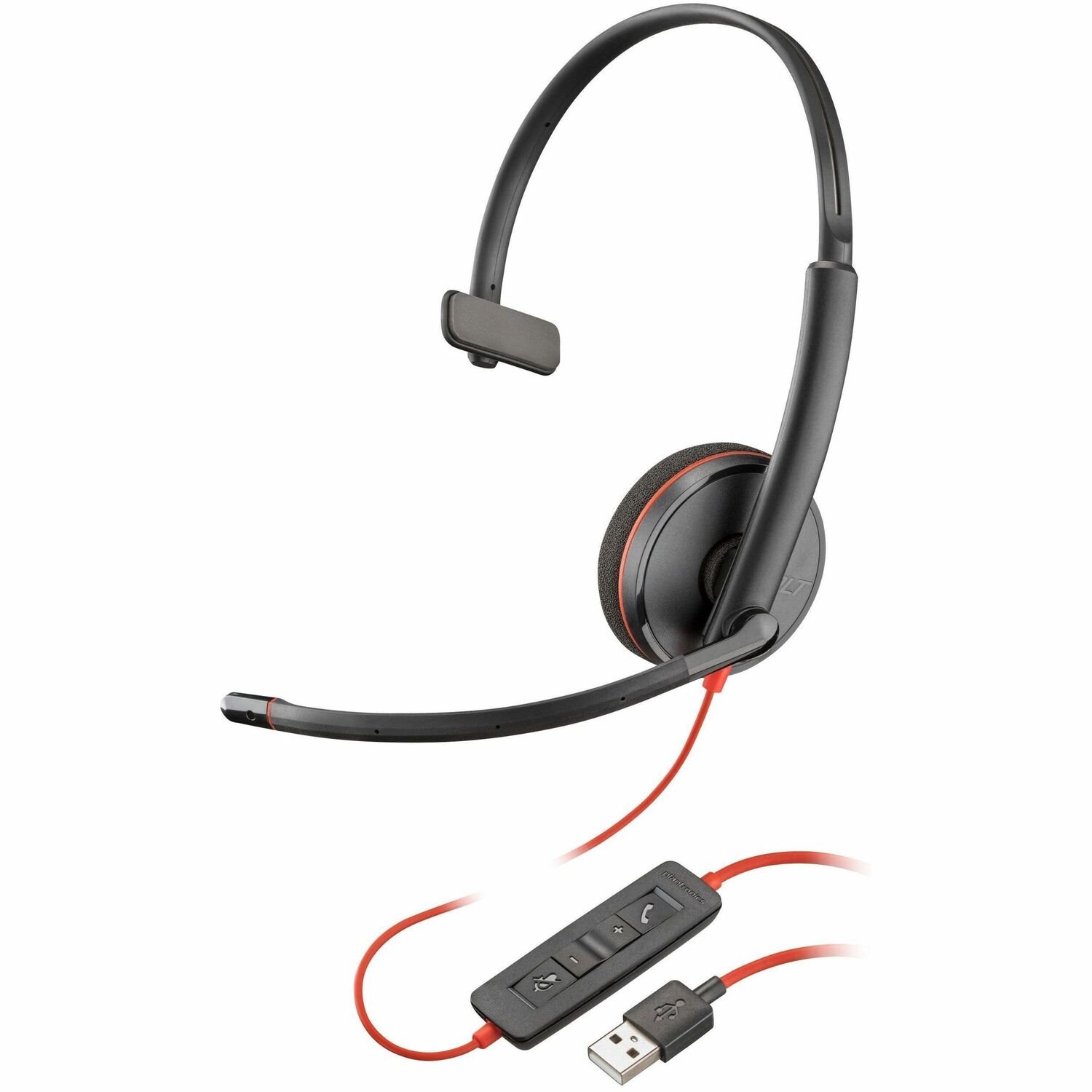 Poly Blackwire 3210 Monaural USB-A Headset TAA (Bulk)