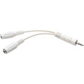 Eaton Tripp Lite Series 3.5mm Mini Stereo Cable adapter Y Splitter for Speakers and Headphones (M to 2x F) White, 6-in. (15.24 cm)