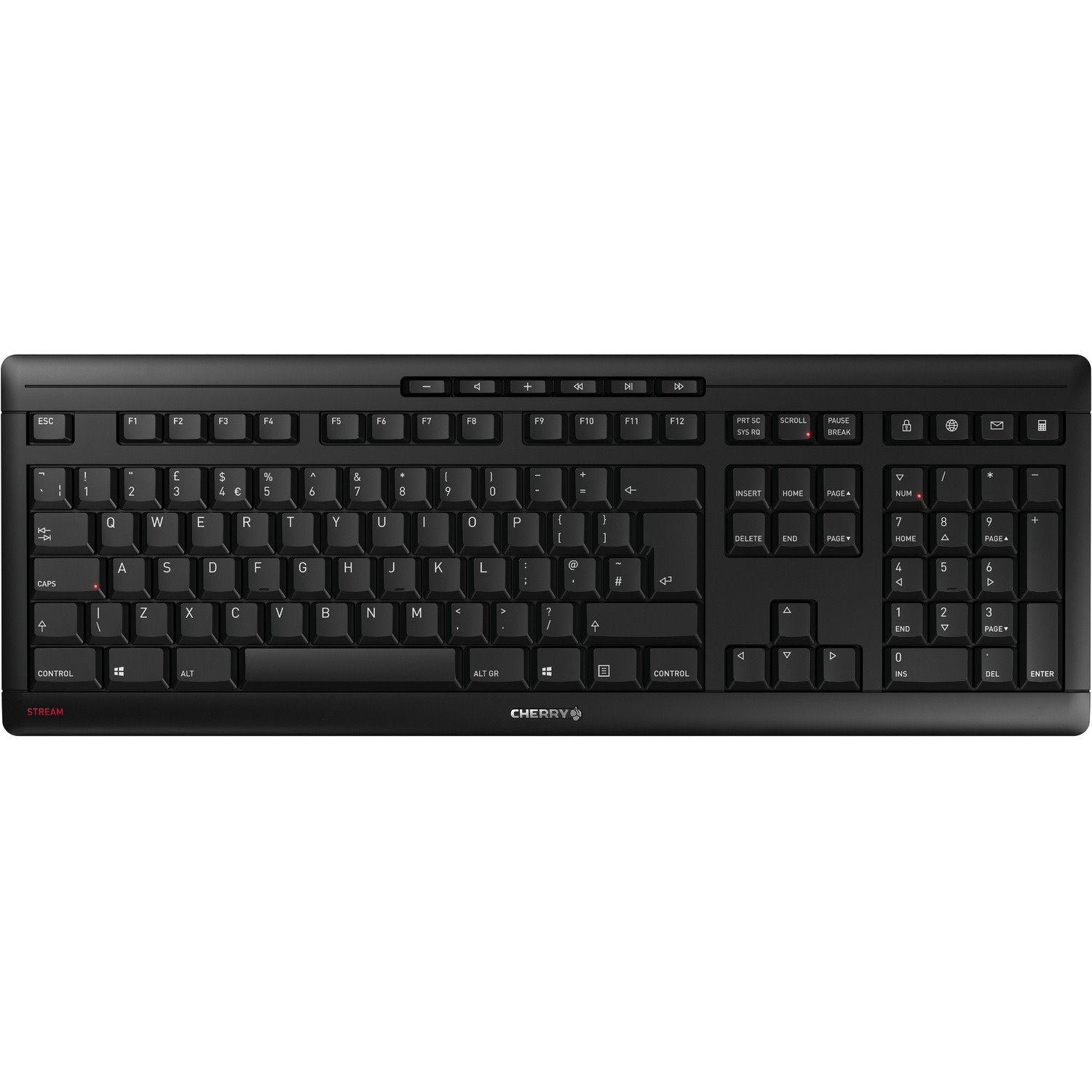 CHERRY STREAM Keyboard - Wireless Connectivity - USB Type A Interface - English (UK) - Black