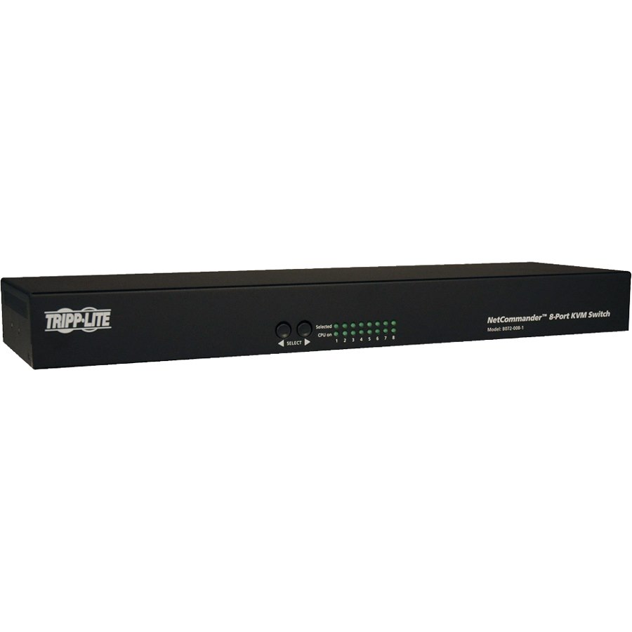 Eaton Tripp Lite Series NetCommander 8-Port Cat5 KVM Switch 1U Rack-Mount, TAA