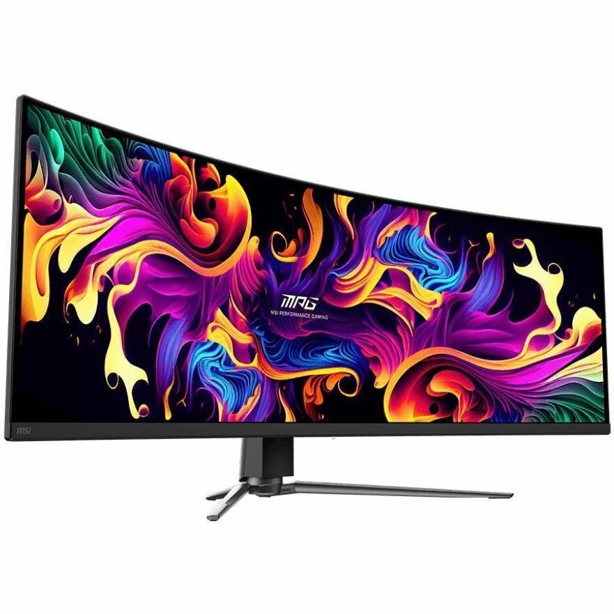 MSI MPG 491CQP QD-OLED 49" Class Dual Quad HD (DQHD) Curved Screen Gaming OLED Monitor - 32:9 - Metallic Black