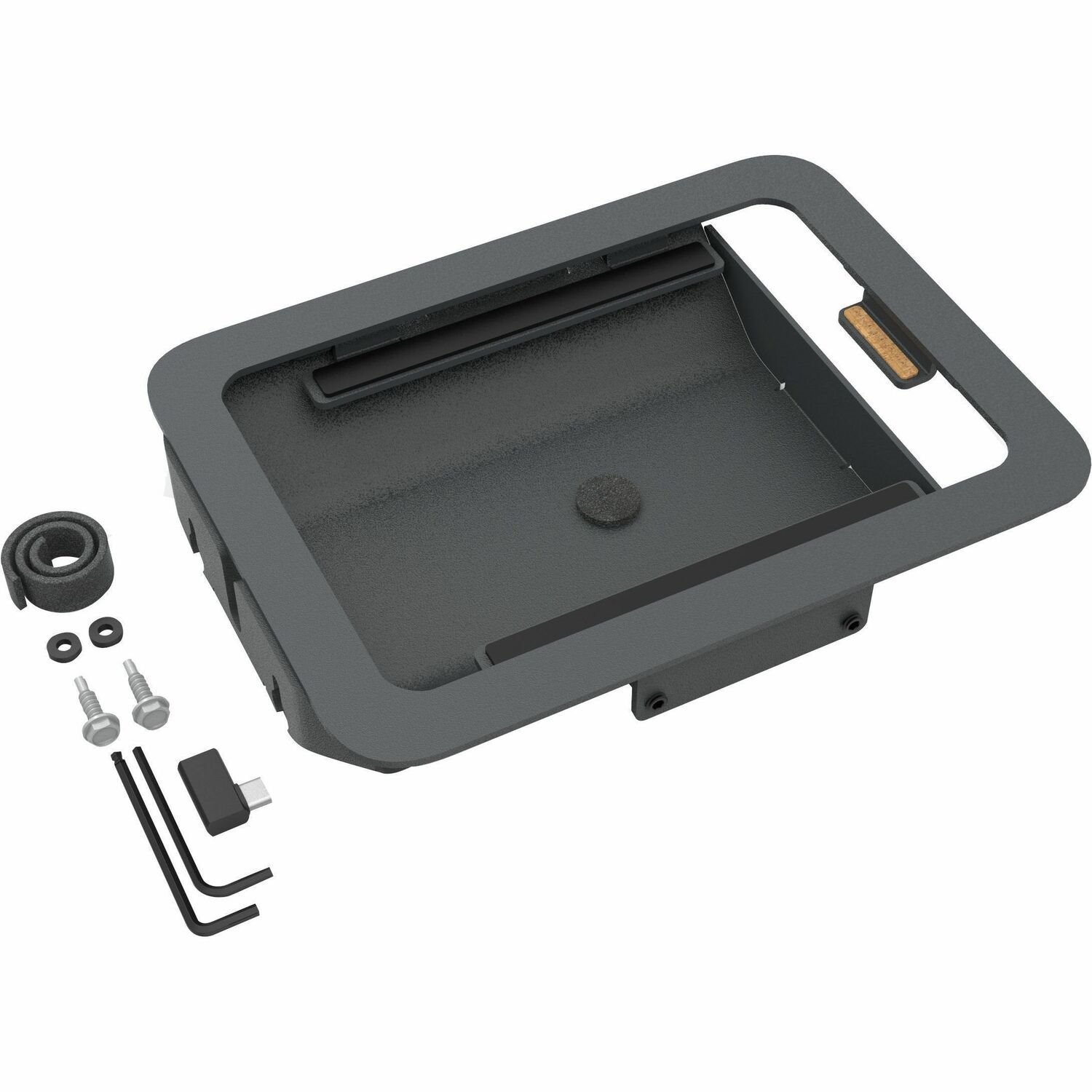 Heckler Design Mounting Enclosure for iPad mini (6th Generation), Power Adapter, Network Adapter - Black Gray