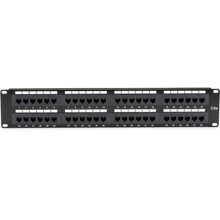 Black Box CAT5e Patch Panel, Punchdown - 2U, Unshielded, 48-Port