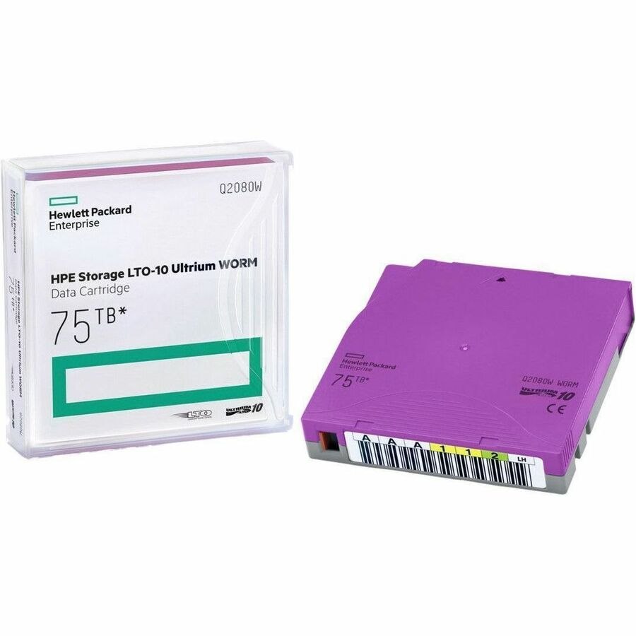 HPE Storage LTO-10 Ultrium 75TB WORM Custom Labeled 20 Data Cartridges with Cases