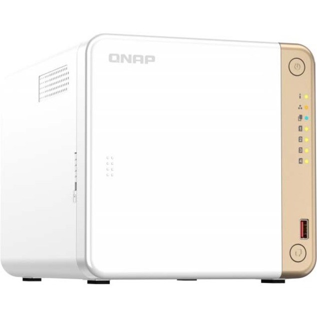 QNAP Turbo NAS TS-462-2G 4 x Total Bays SAN/NAS Storage System - 4 GB Flash Memory Capacity Celeron N4505 Dual-core (2 Core) 2 GHz - 2 GB RAM - DDR4 SDRAM Tower