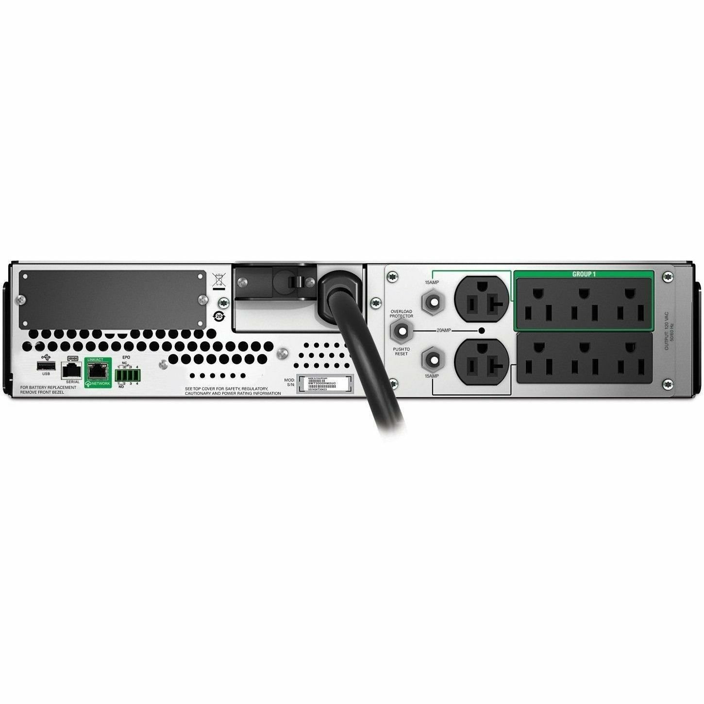 [TAA] APC Smart-UPS, Line Interactive, 3kVA, Rackmount 2U, 120V, 6 NEMA 5-15R+2 NEMA 5-20R outlets, SmartConnect Port+SmartSlot, AVR, LCD, TAA