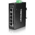 TRENDnet 7-Port Industrial Gigabit DIN-Rail Switch, TI-G62, 5 x Gigabit Ports, 2 x Gigabit SFP Ports, IP50 Weather Rated, 14Gbps, NDAA TAA Compliant, Lifetime Protection