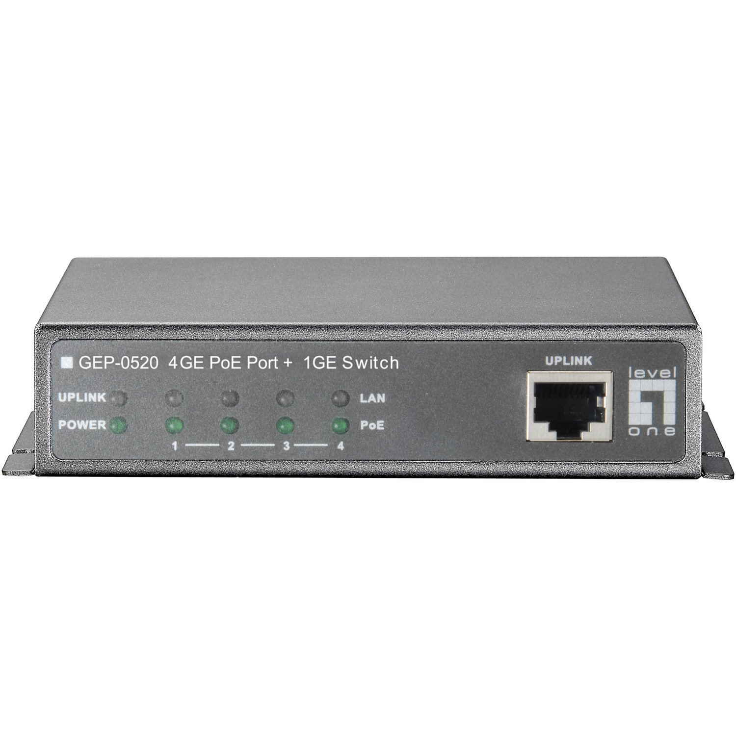 LevelOne GEP-0520 4-Port Gigabit PoE + 1-Port Gigabit Desktop Switch