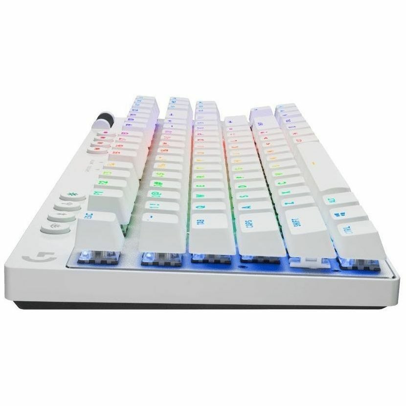 Logitech G PRO X TKL Gaming Keyboard - Wired/Wireless Connectivity - USB 2.0 Interface - RGB LED - English (UK) - QWERTY Layout - White