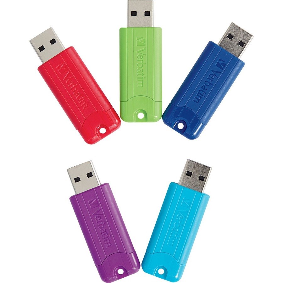 32GB PinStripe USB 3.2 Gen 1 Flash Drive - 5pk - Assorted
