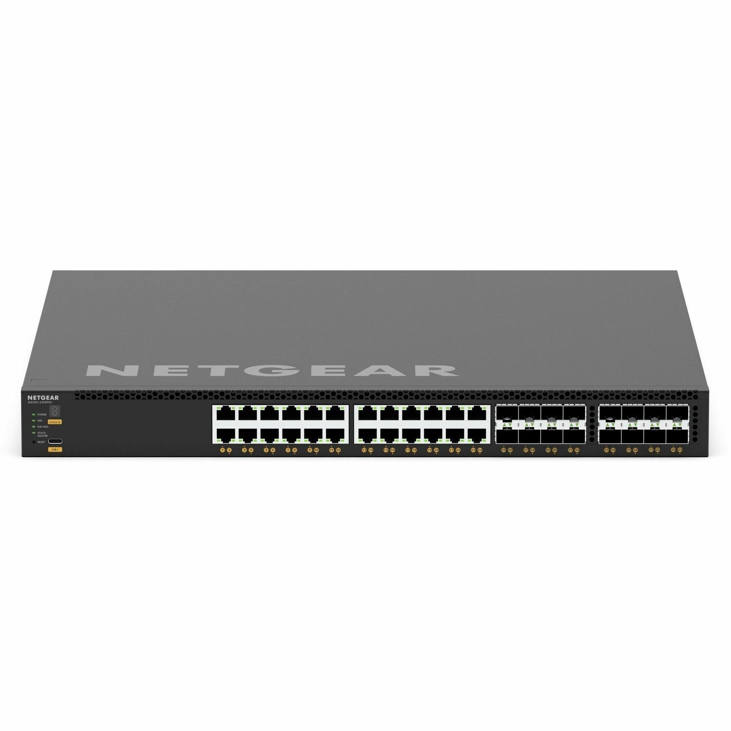 Netgear AV Line M4350 M4350-24X8F8V 24 Ports Manageable Ethernet Switch - 25 Gigabit Ethernet - 10GBase-T, 10/100/1000Base-T, 25GBase-X