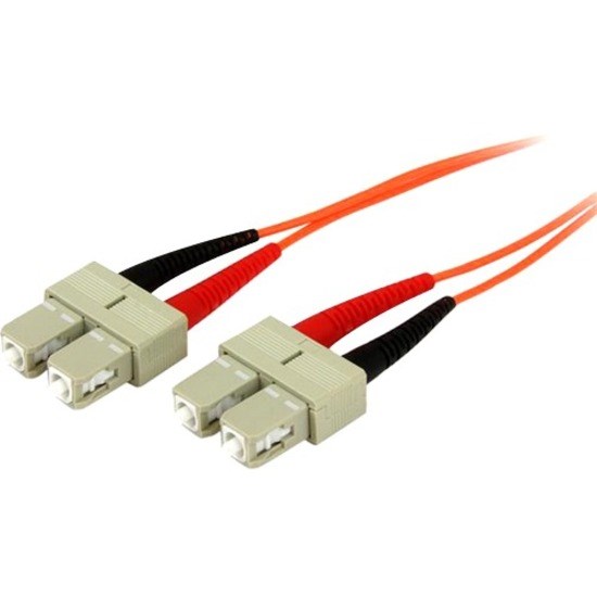 StarTech.com 2m Fiber Optic Cable - Multimode Duplex 50/125 - OFNP Plenum - SC/SC - OM2 - SC to SC Fiber Patch Cable