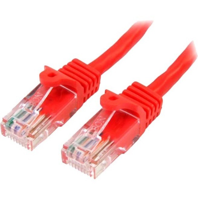 STARTECH.COM CAT5E ETHERNET PATCH CABLE WITH SNAGLESS RJ45 CONNECTORS - 5 M, RED