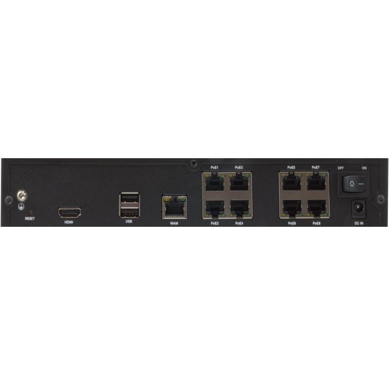 ACTi 9-Channel 1-Bay Mini Standalone NVR with 8-port PoE Connectors - 6 TB HDD