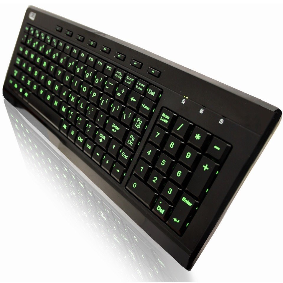 Adesso 3-Color Illuminated Compact Multimedia Keyboard