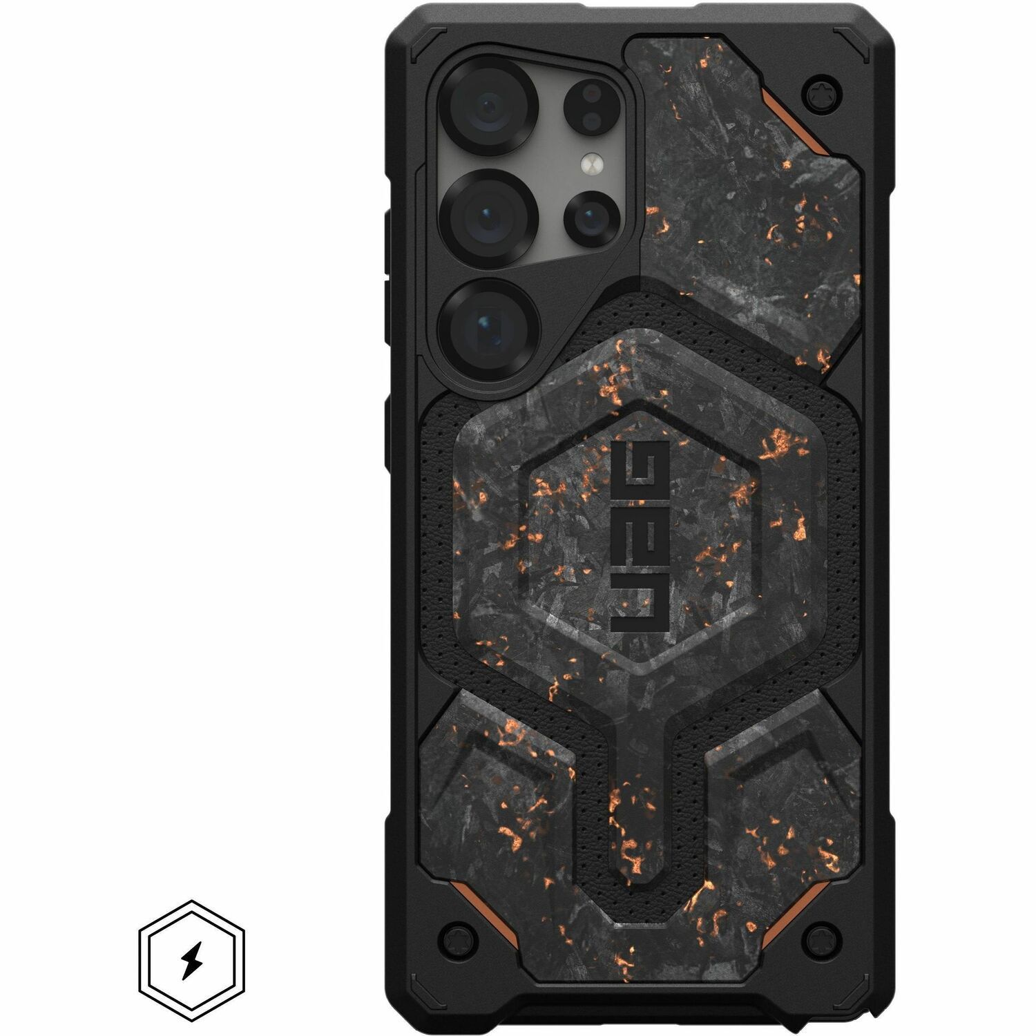 Urban Armor Gear Monarch Pro Robuust Case voor Samsung Galaxy S25 Ultra Smartphone - Gesmeed koolstofstaal met koper