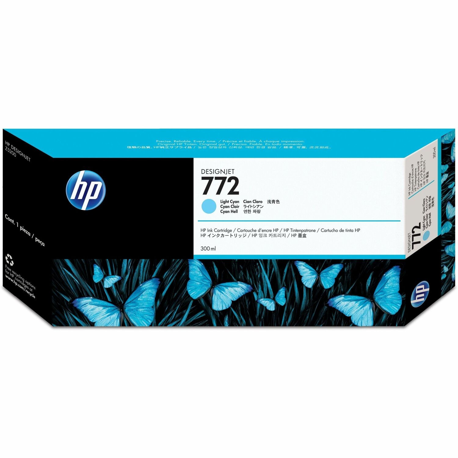 HP 772 Origineel Inkjet Inktcartridge - Licht cyaan - 1 Stuk