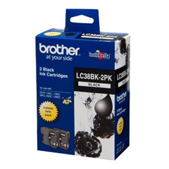 Brother LC-38BK Original Inkjet Ink Cartridge - Black - 2 / Pack