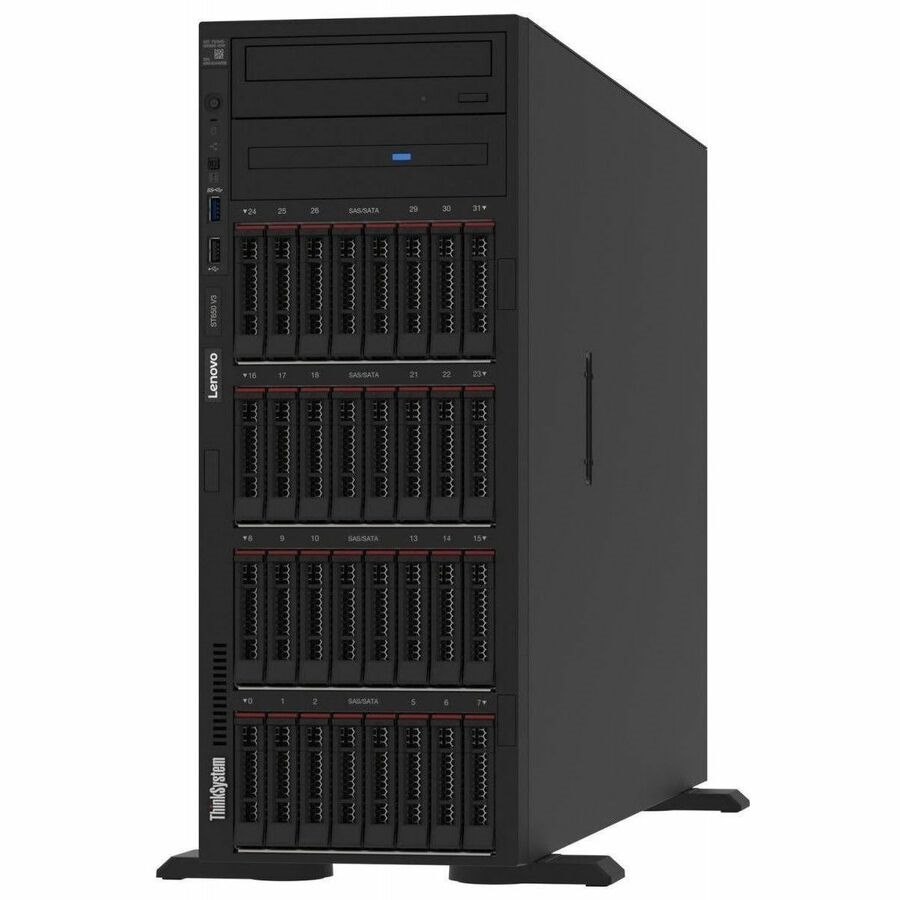 Lenovo ThinkSystem ST650 V3 7D7A1009NA 4U Tower Server - 1 Xeon Silver 4410T 2.70 GHz - 32 GB RAM - Serial ATA, 12Gb/s SAS Controller