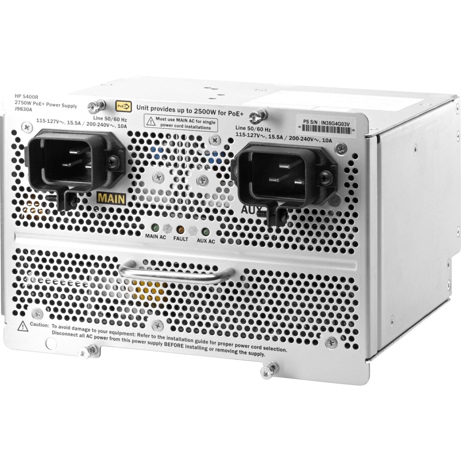 HPE 5400R 1100W PoE+ zl2 Power Supply