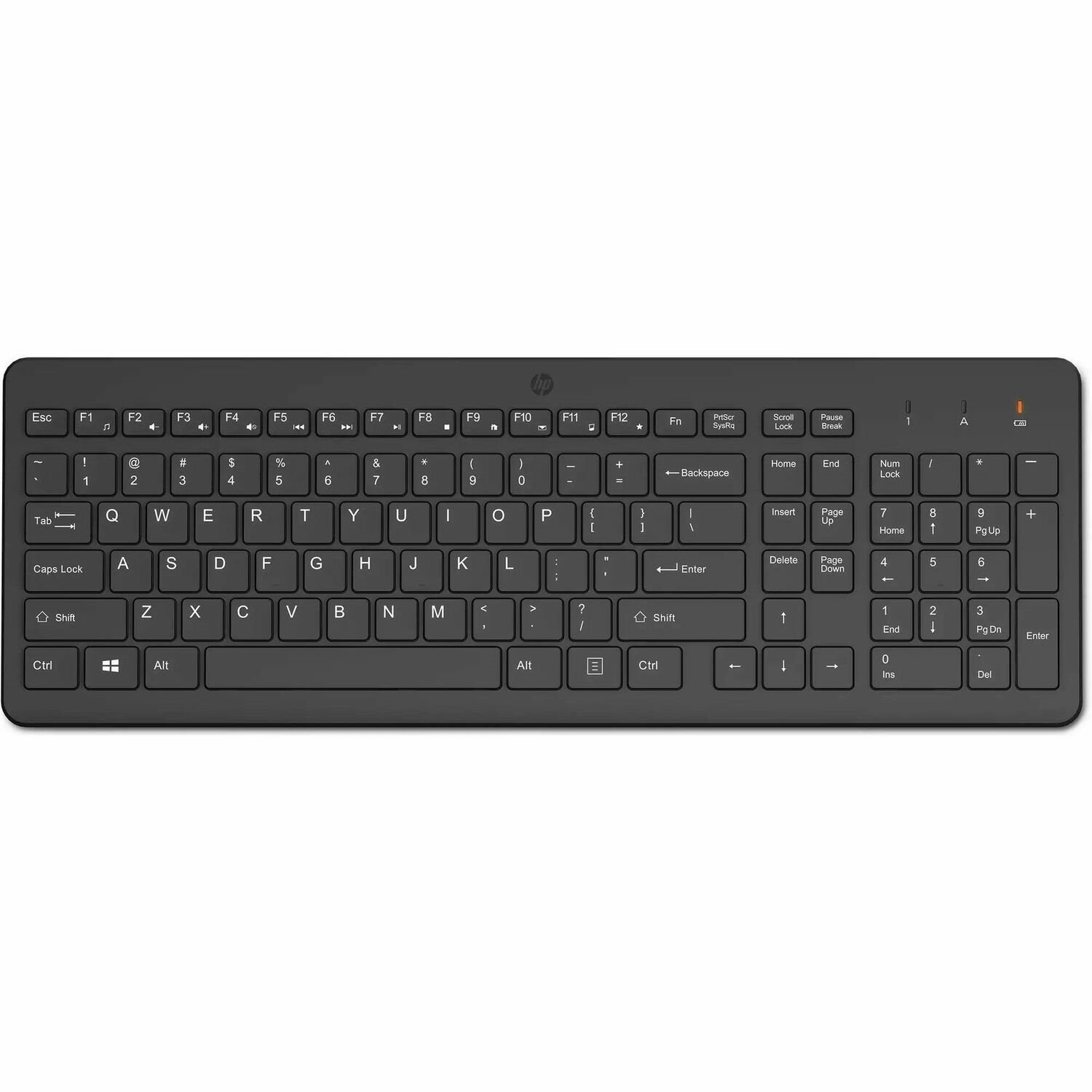 HP 225 Keyboard - Wireless Connectivity - TouchPad - QWERTY Layout - Black