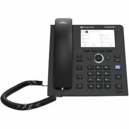 AudioCodes C430HD IP Phone - Corded - Corded - Stand Mountable, Wall Mountable - Black - TAA Compliant