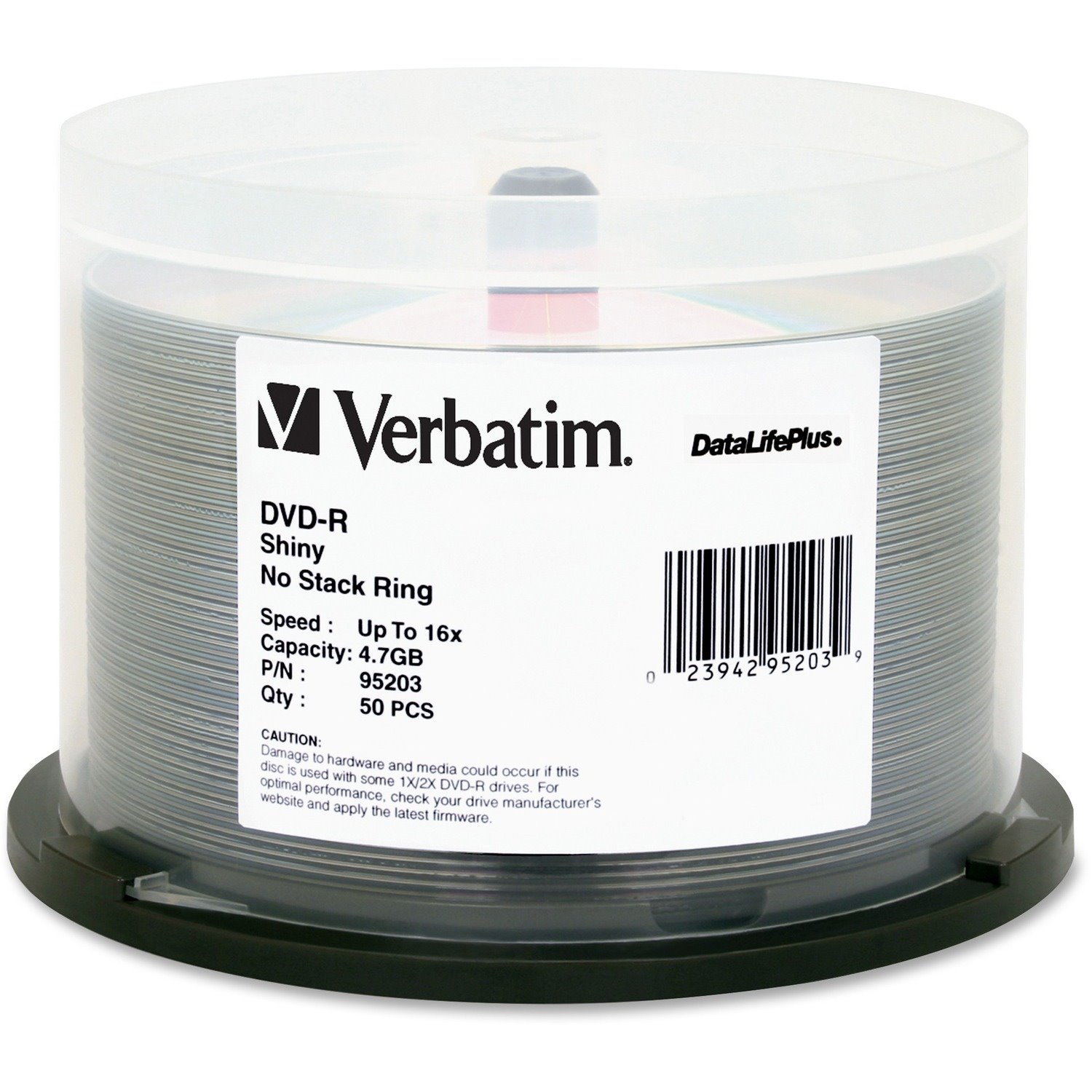 Verbatim DataLifePlus 95203 DVD Recordable Media - DVD-R - 16x - 4.70 GB - 50 - Shiny Silver