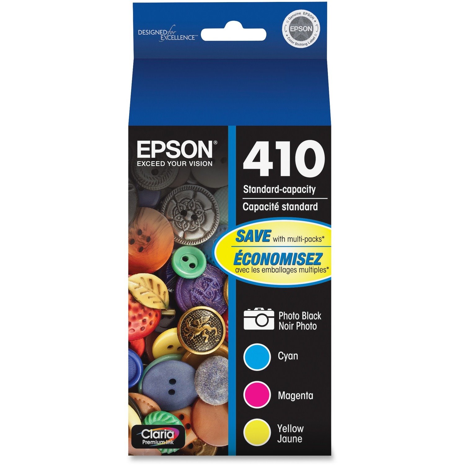 Epson DURABrite Ultra 410 Original Standard Yield Inkjet Ink Cartridge - Photo Black, Cyan, Magenta, Yellow - 4 / Pack