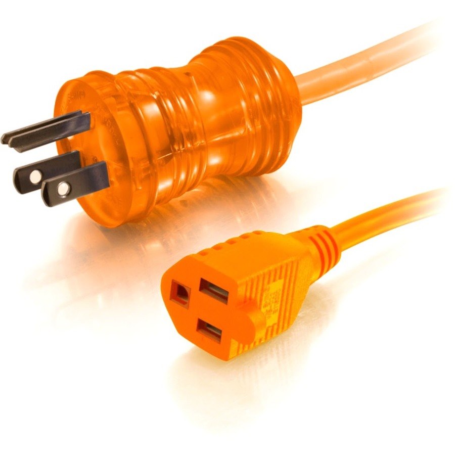 C2G 50ft Hospital Grade Power Extension Cord - 16AWG - NEMA 5-15P to NEMA 5-15R - Orange