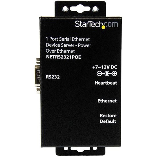 StarTech.com 1 Port RS232 Serial Ethernet Device Server, PoE Power Over Ethernet, TAA - Replaced by I13P-SERIAL-ETHERNET