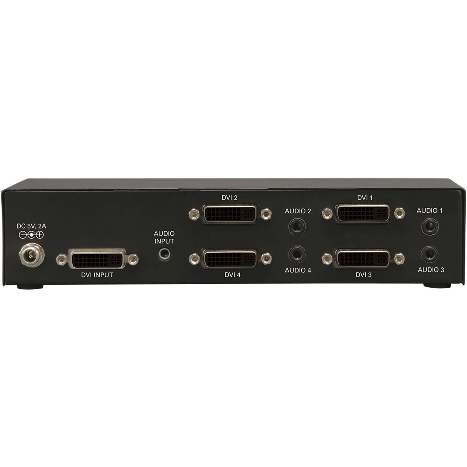 Eaton Tripp Lite Series 4-Port DVI Splitter with Audio and Signal Booster - Single-Link DVI-I, 1920 x 1200 (1080p) @ 60 Hz, TAA