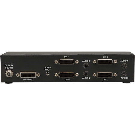 Eaton Tripp Lite Series 4-Port DVI Splitter with Audio and Signal Booster - Single-Link DVI-I, 1920 x 1200 (1080p) @ 60 Hz, TAA