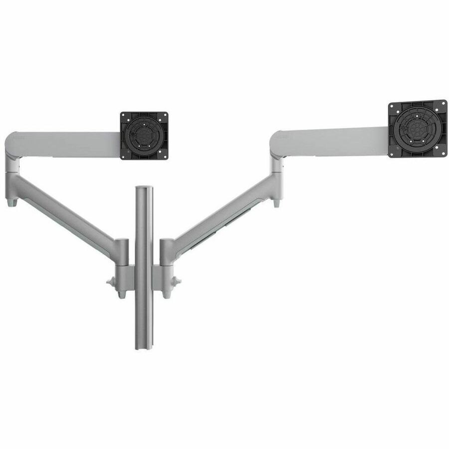Atdec Awms-2-D40 Dual Dynamic Monitor Arms On 400MM Post. Max Load: 8KG, Heavy Duty F-Clamp Desk Fixing, Vesa Up To 100X100. Silver.