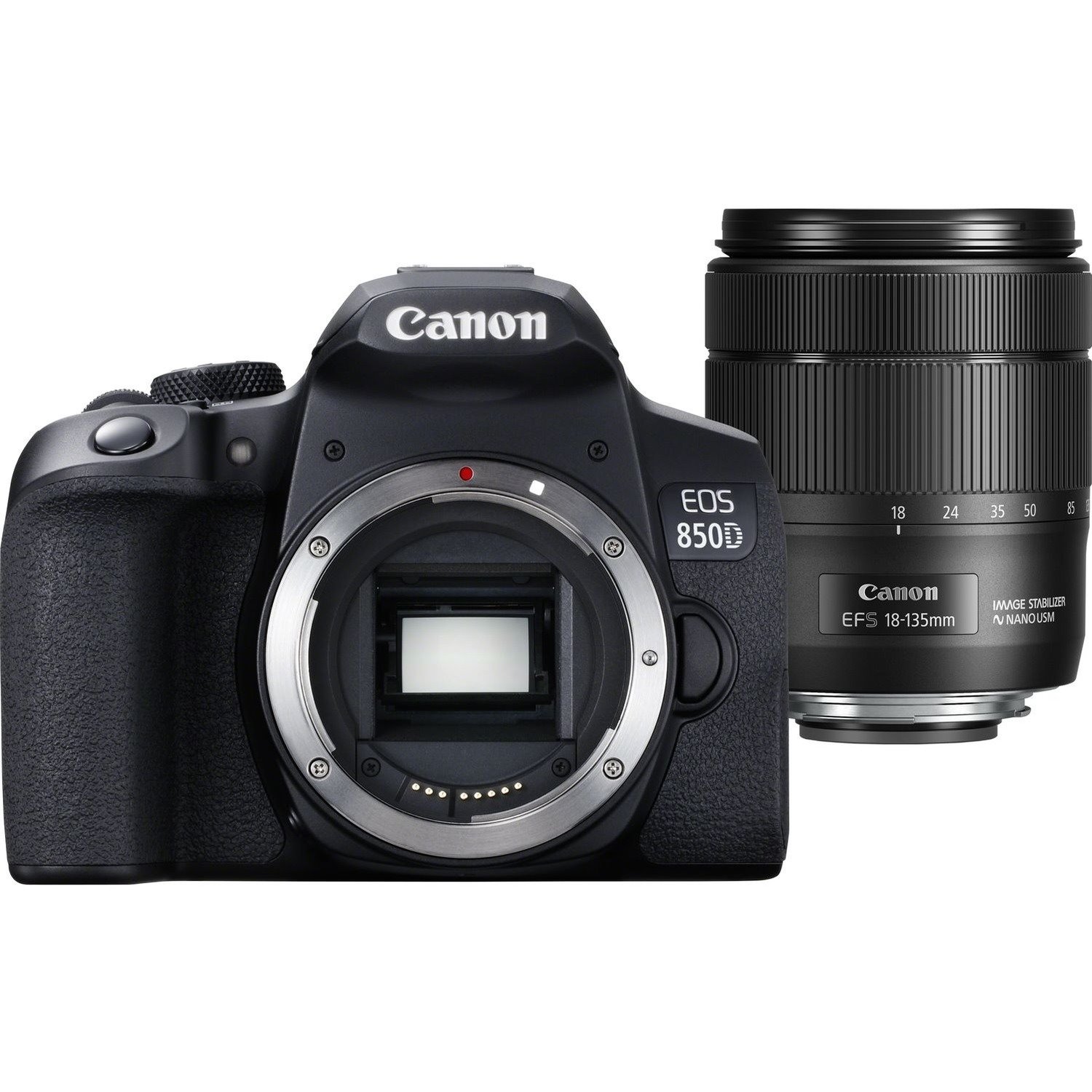 Canon EOS 850D 24.1 Megapixel Digital SLR Camera with Lens - 18 mm - 135 mm - Black