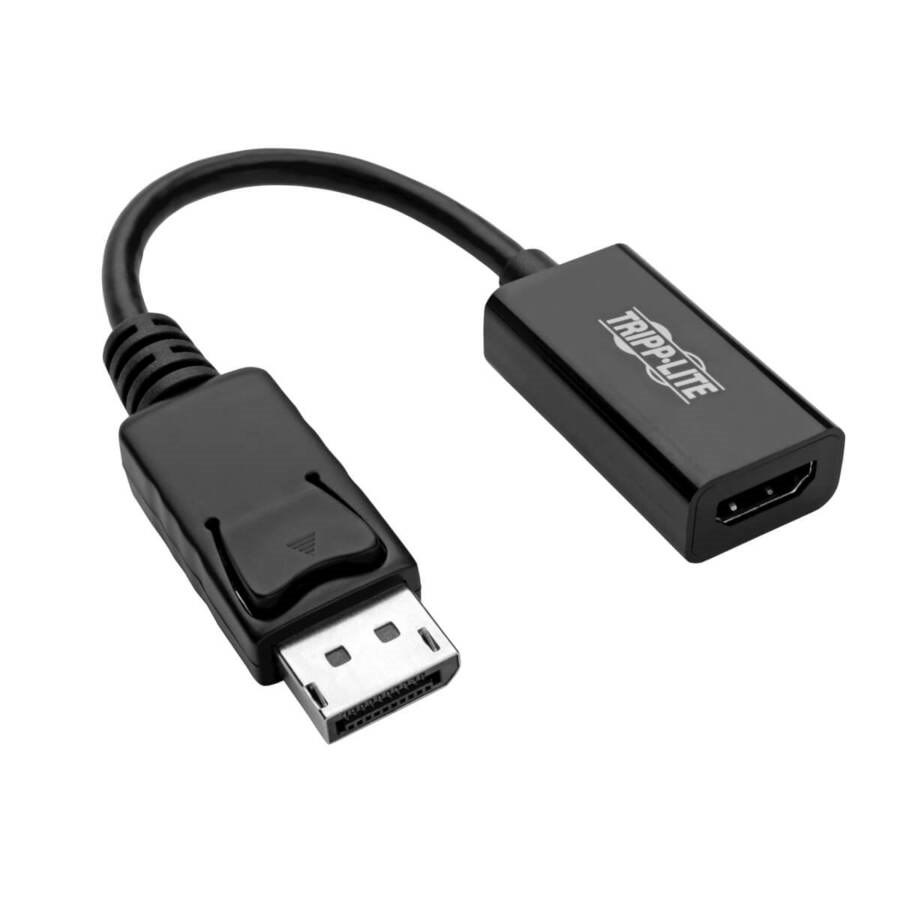 Eaton Tripp Lite Series DisplayPort to HDMI Active Adapter (M/F), Latching Connector, 4K 60 Hz, DP1.2, HDCP 2.2,Black, 6 in.