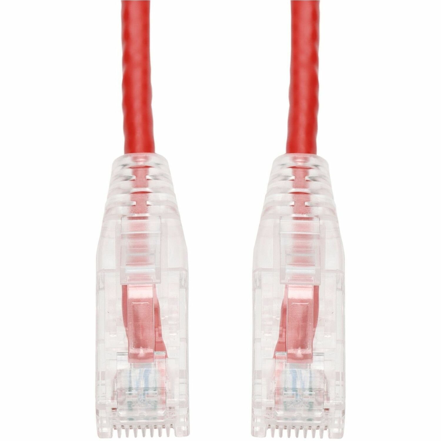 AddOn 7ft Red CAT 6 Slim PVC Ethernet Cable Snagless Clear-Claw RJ-45 M/M
