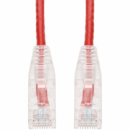 AddOn 7ft Red CAT 6 Slim PVC Ethernet Cable Snagless Clear-Claw RJ-45 M/M