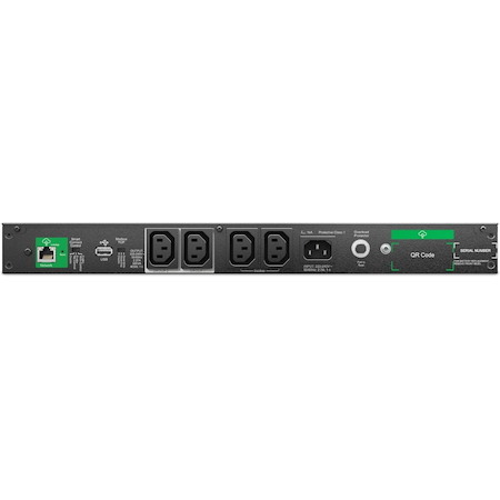 APC Smart-UPS, Line Interactive, 500VA, Lithium-ion, Rackmount 1U, 230V, 4x IEC C13 outlets, SmartConnect Port, Short Depth