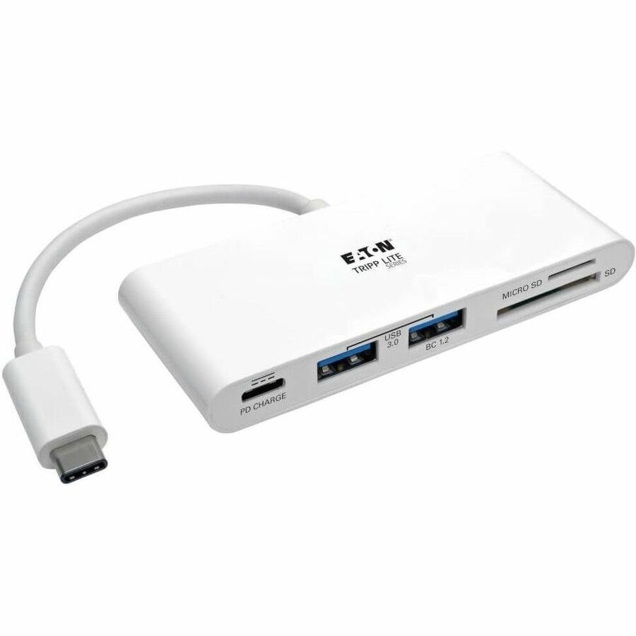 Eaton Tripp Lite Series USB-C Multiport Adapter, USB 3.x (5Gbps), USB-A/C Hub Ports, Card Reader and 60W PD Charging, White