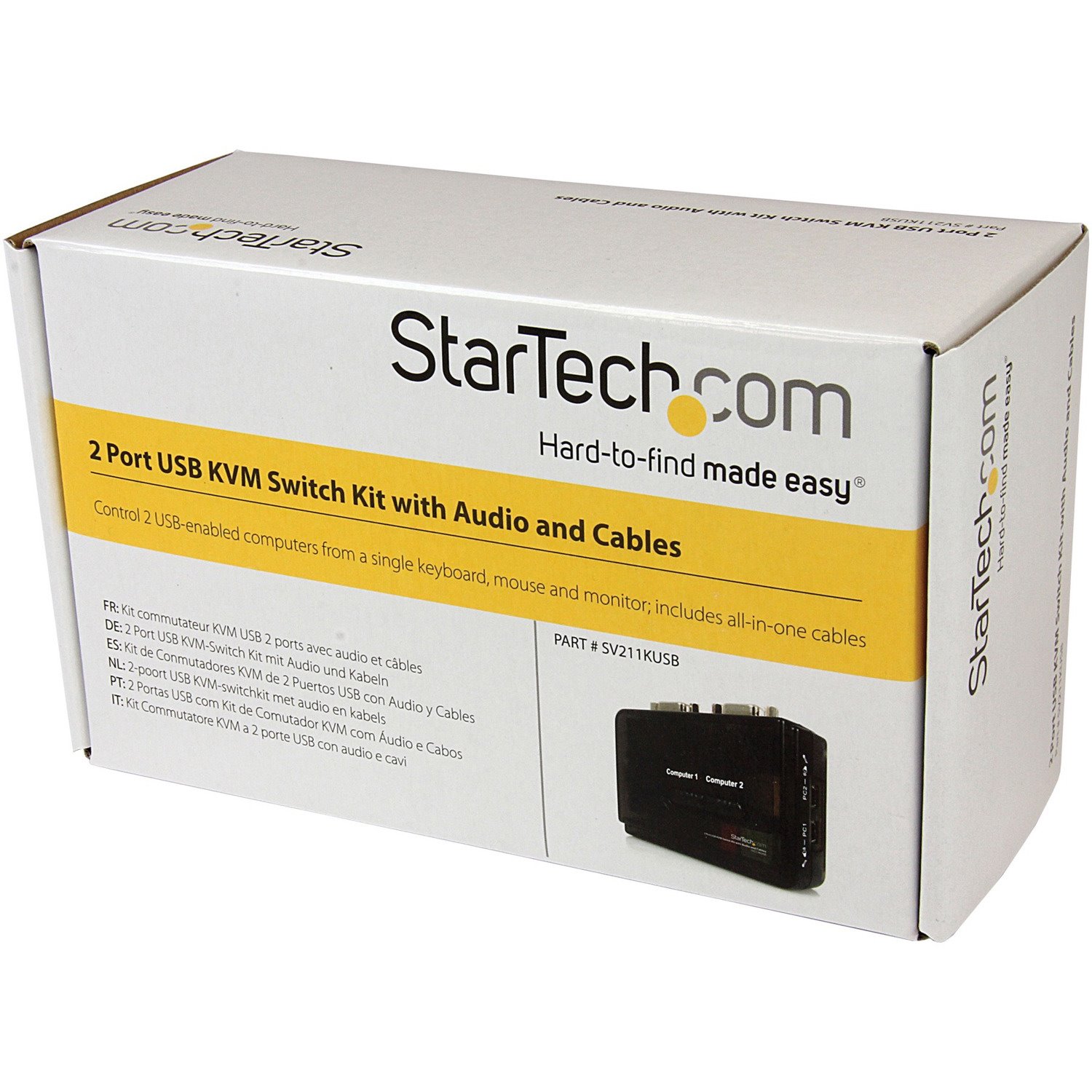 StarTech.com 2 Port USB KVM Kit with Cables and Audio Switching