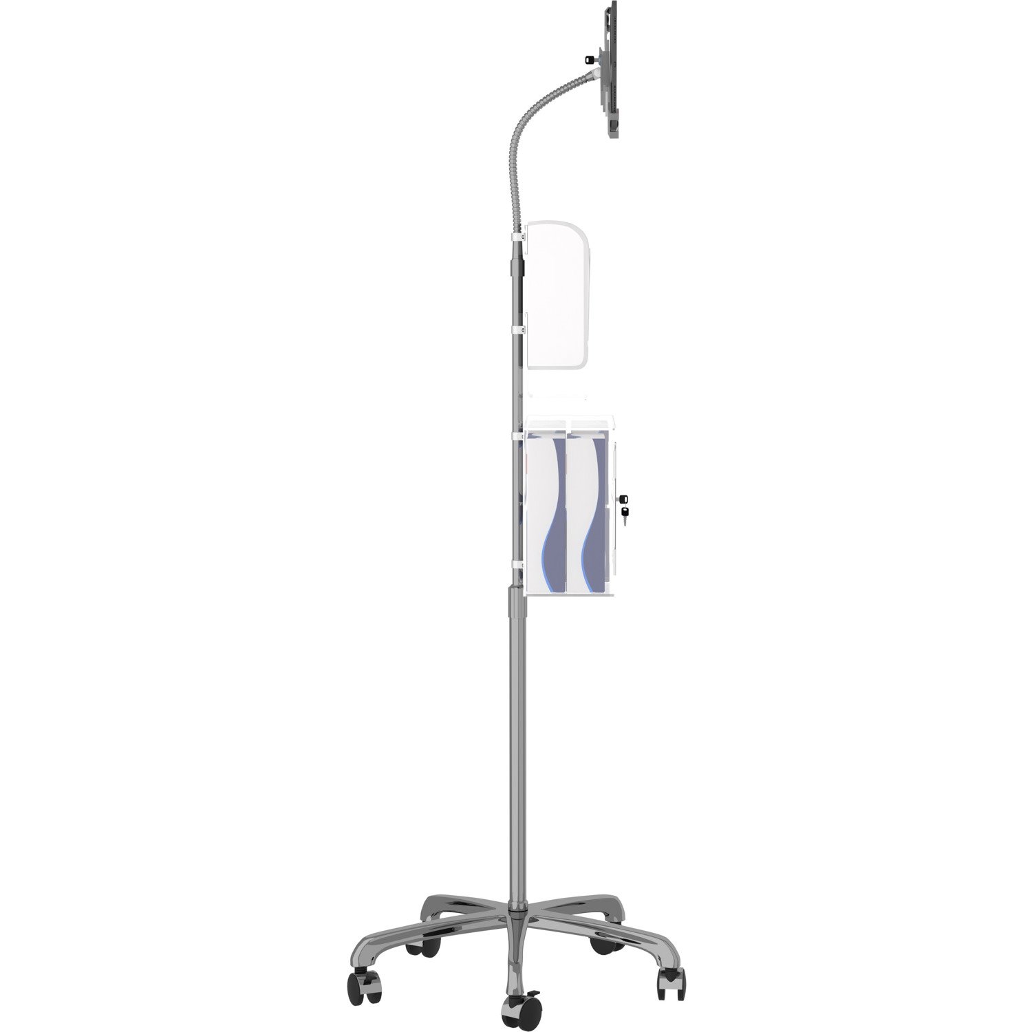 CTA Digital CTA Security Gooseneck Stand w/ Sanitizer Dispenser for Most 7-13" Tablets