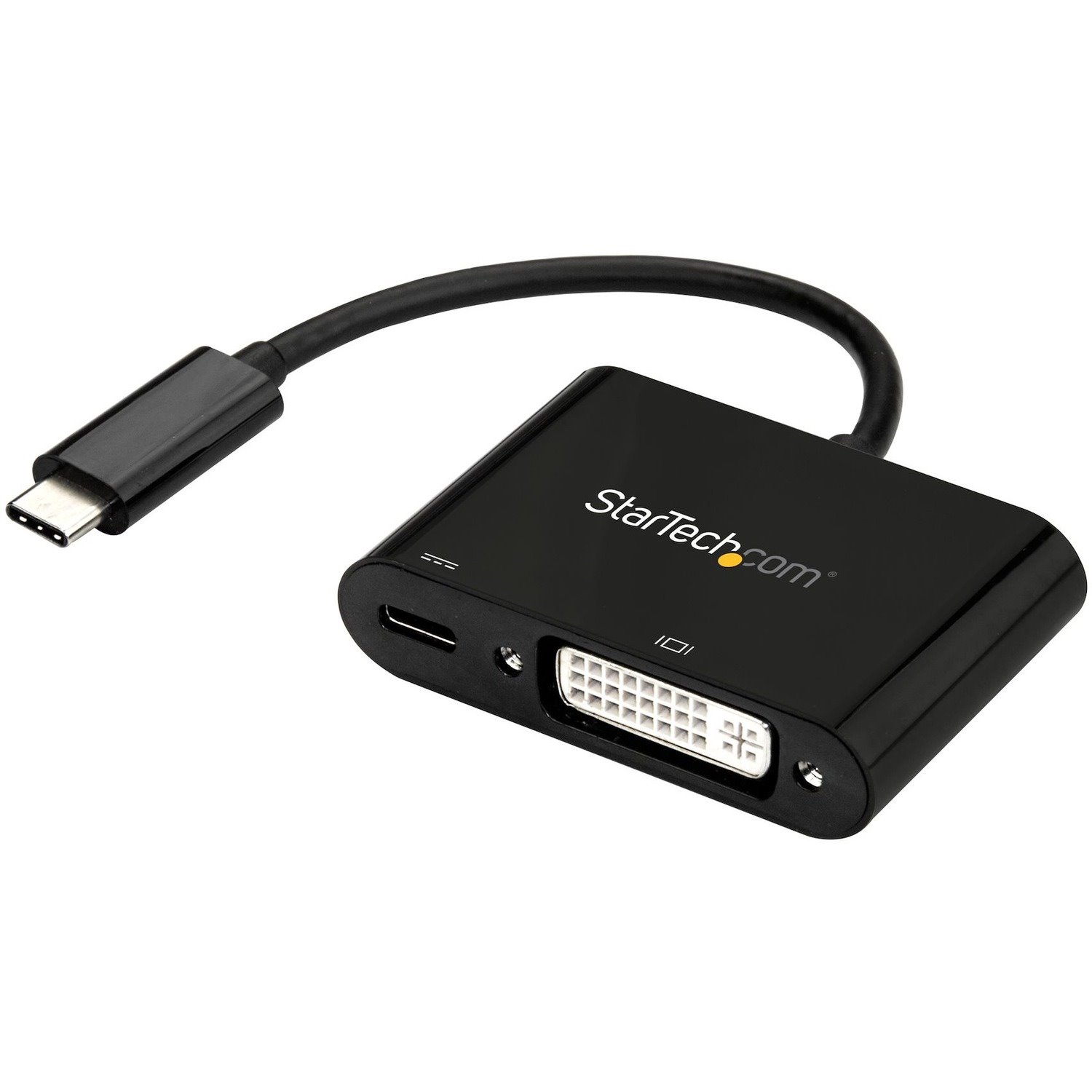 StarTech.com USB C to DVI Adapter with 60W Power Delivery Pass-Through - 1080p USB Type-C to DVI-D Video Display Converter - Black