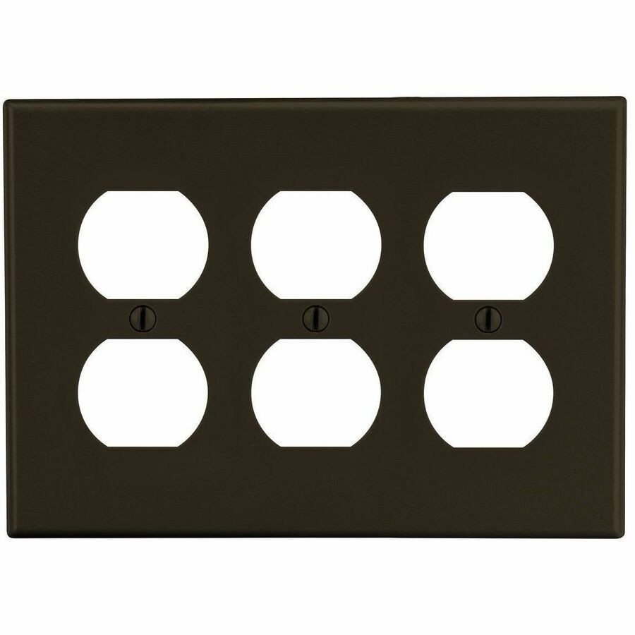 Hubbell Wallplate, 3-G, 3) Dup, BR