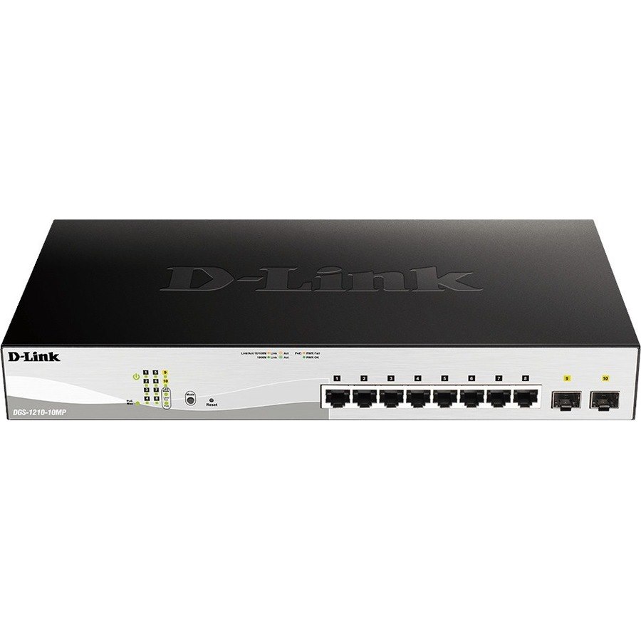 D-Link DGS-1210 DGS-1210-10MP 8 Poorten Beheer mogelijk Ethernetswitch - Gigabit Ethernet - 10/100/1000Base-T, 1000Base-X