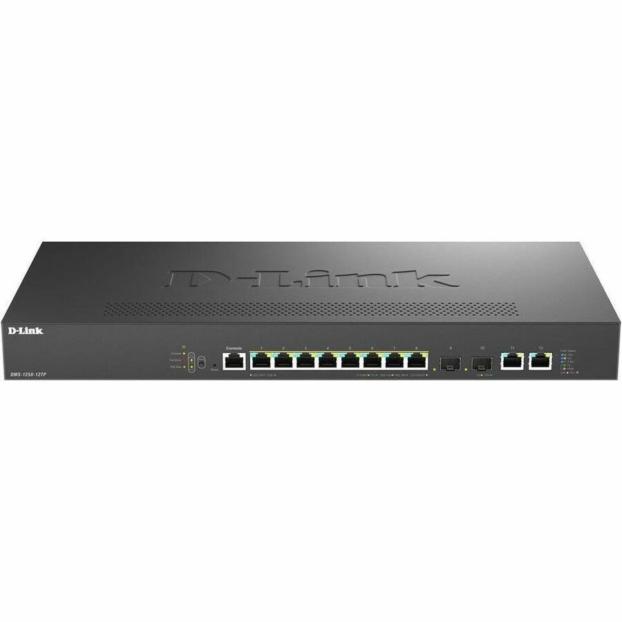 D-Link DMS-1250 DMS-1250-12TP 10 Ports Manageable Ethernet Switch - 2.5 Gigabit Ethernet, 10 Gigabit Ethernet, 5 Gigabit Ethernet - 2.5GBase-T, 10GBase-T, 10GBase-X, 5GBase-T, 1000Base-T