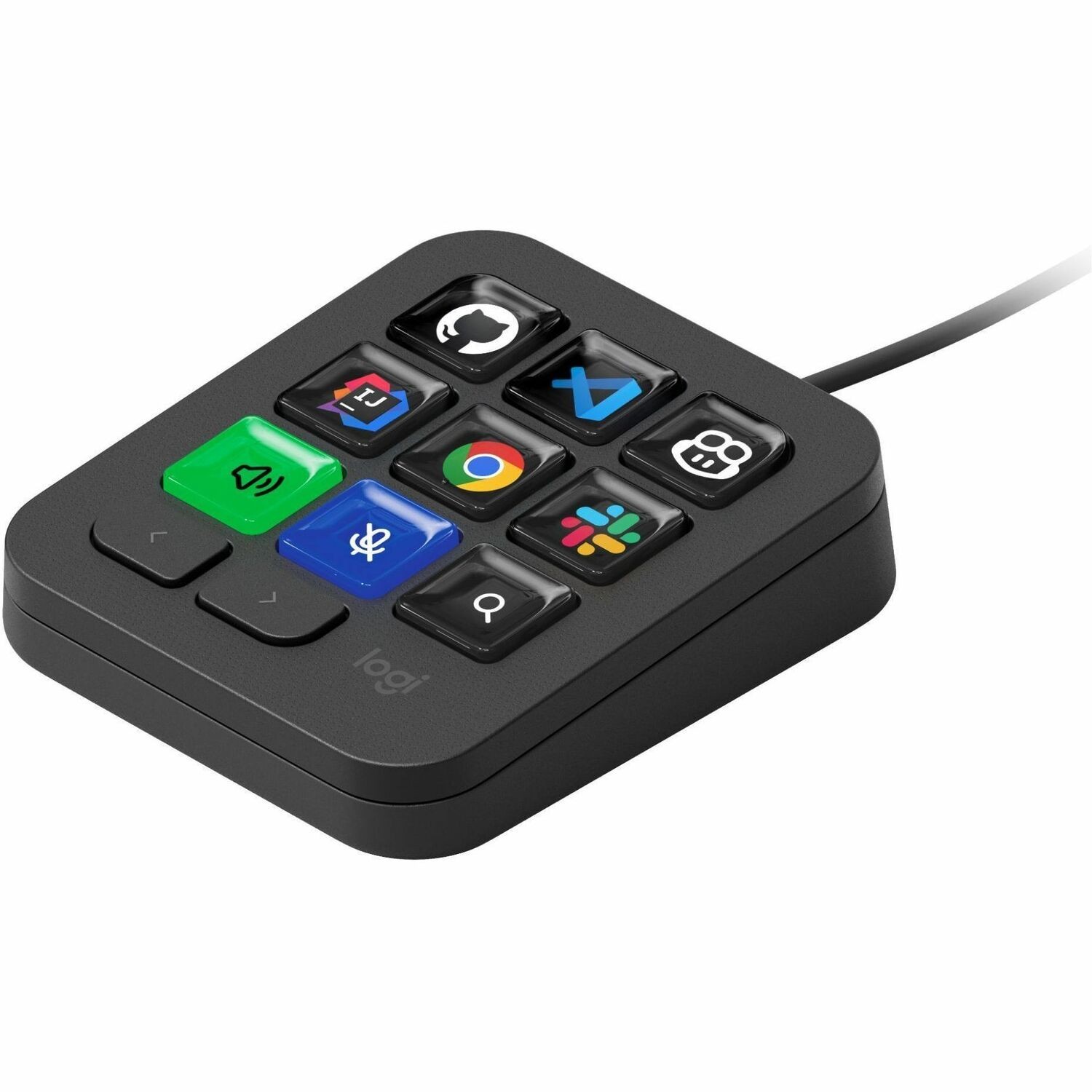 Logitech MX Keypad, Programmable Macro Pad for Developers, 9 LCD Keys, App-Aware Profiles,GitHub Copilot,USB-C,Graphite