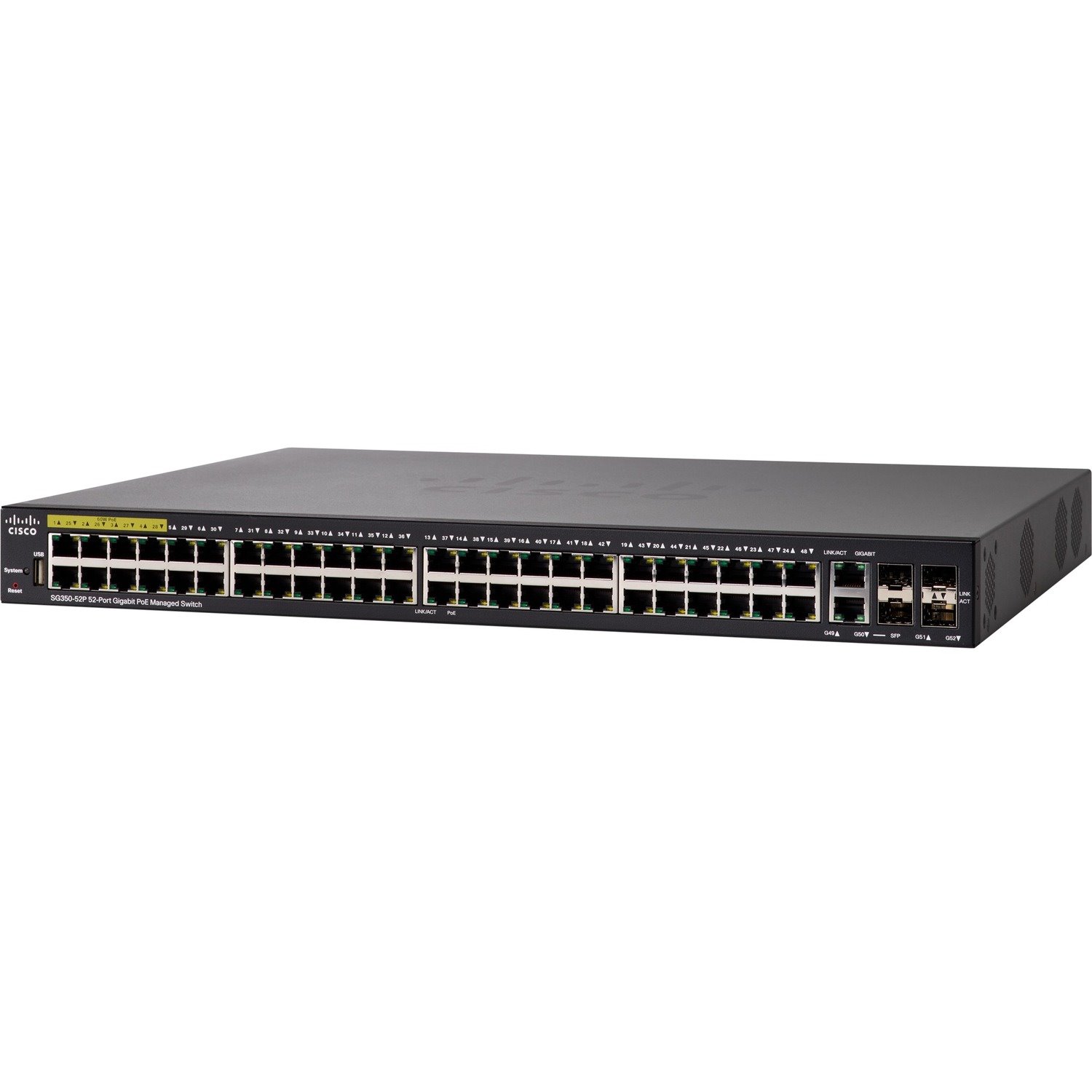 Cisco 350 SG350-52P 50 Ports Manageable Ethernet Switch - Gigabit Ethernet - 1000Base-T