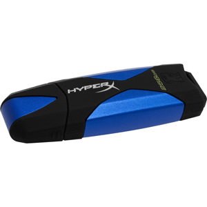 Kingston DataTraveler HyperX 256 GB USB 3.0 Rugged Flash Drive - Blue, Black